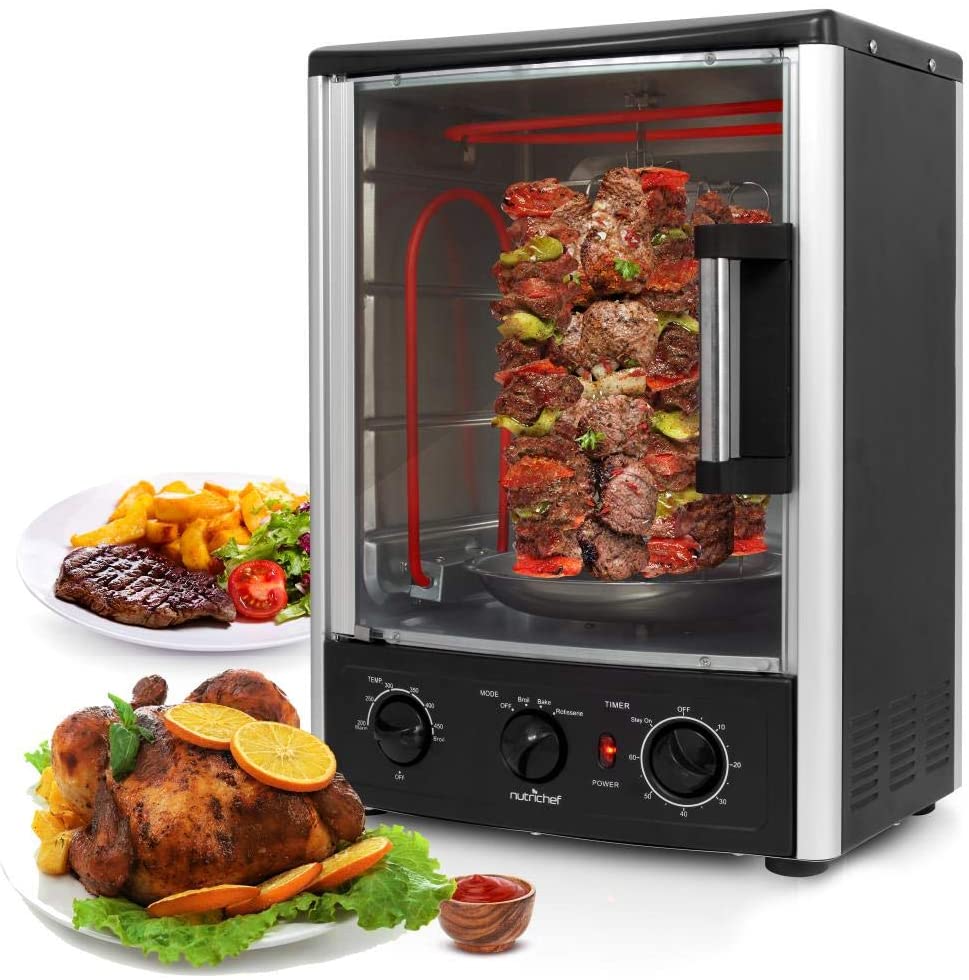 Nutrichef Upgraded Multi-Function Rotisserie Oven